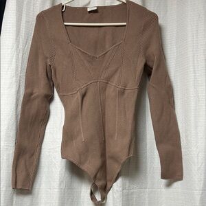 Abercrombie & Fitch Ribbed Thong Bodysuit